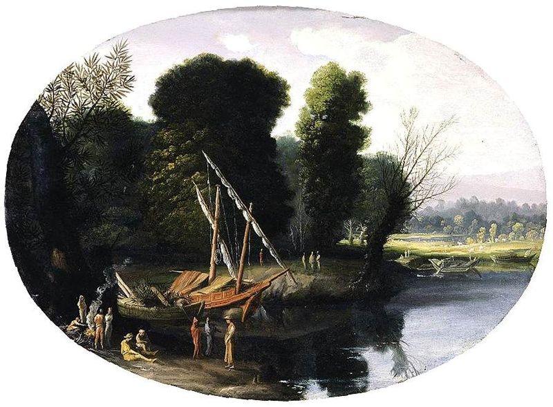 BONZI, Pietro Paolo Italianate River Landscape oil painting picture